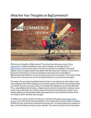 what are your thoughts on bigcommerce