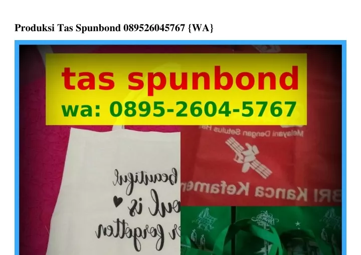 produksi tas spunbond 089526045767 wa