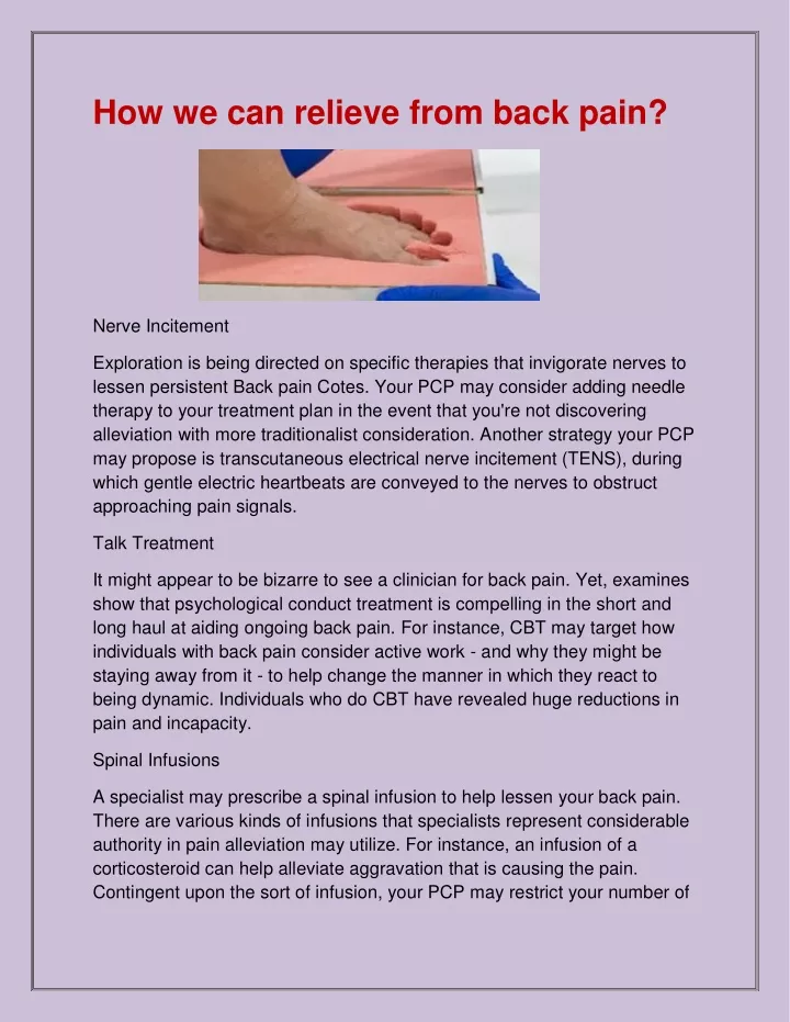 how we can relieve from back pain