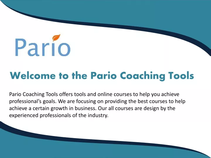 welcome to the pario coaching tools