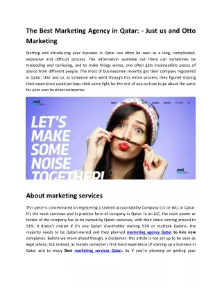 Marketing  advertising services in Qatar