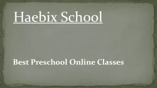 Best Preschool Online Classes