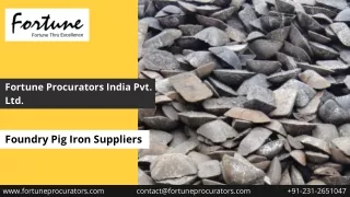Foundry Pig Iron Suppliers in India