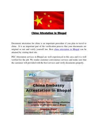 china attestation in Bhopal