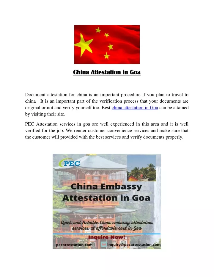 china attestation in goa china attestation in goa