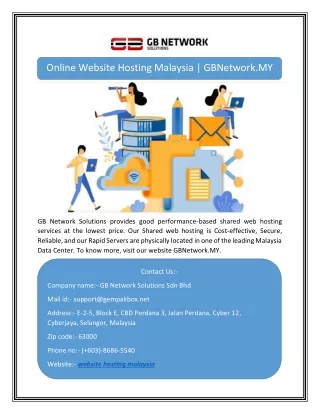 online website hosting malaysia gbnetwork my