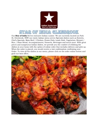 our star of india serves exclusive indian cuisine