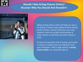Should I Take Acting Classes Online Discover Why You Should And Shouldn’t