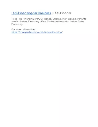 POS Financing for Business | POS Finance