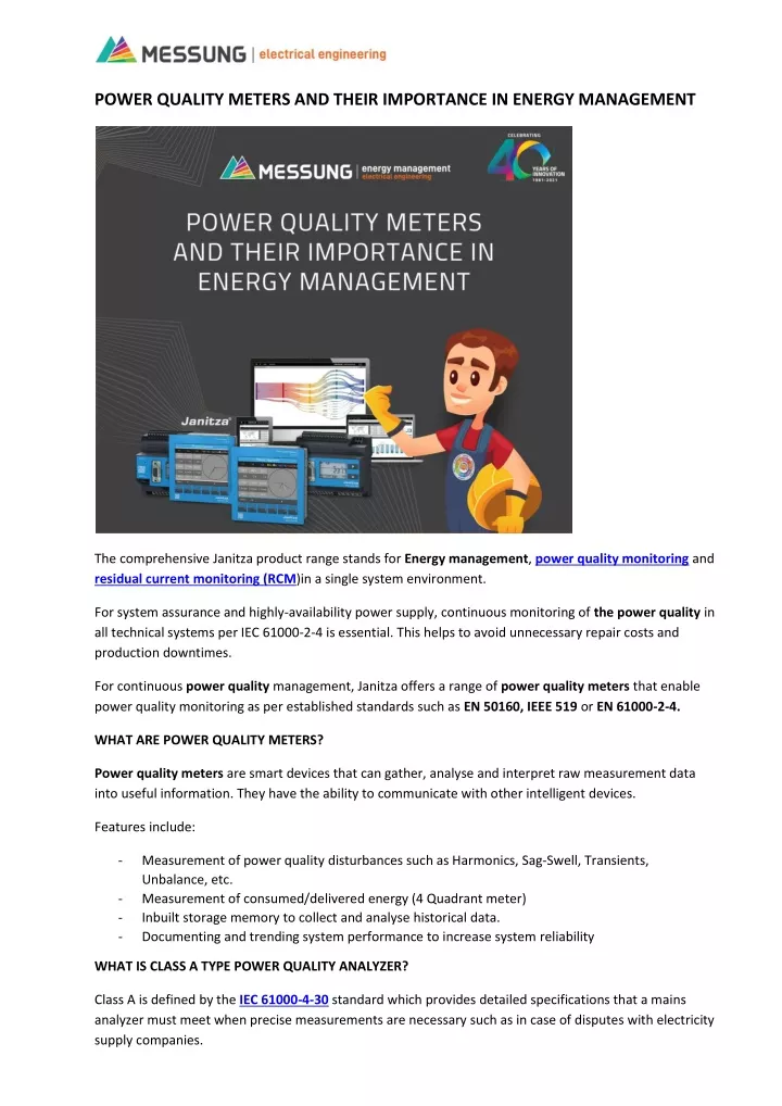 power quality meters and their importance