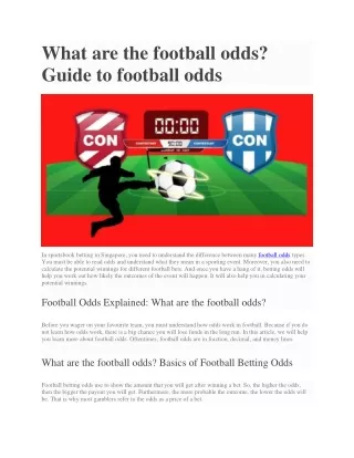 what are the football odds guide to football odds