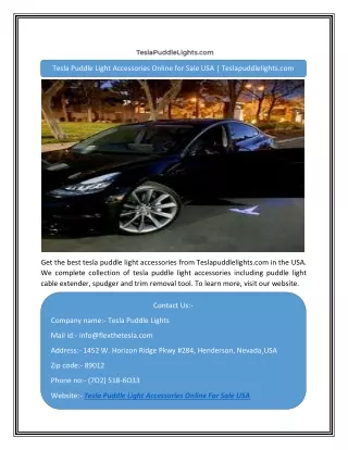 Tesla Puddle Light Accessories Online for Sale USA | Teslapuddlelights.com