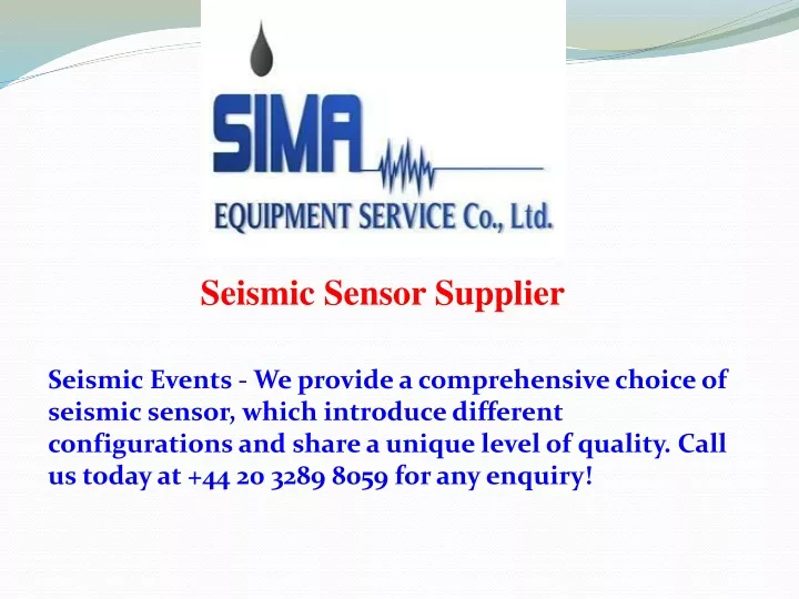 seismic sensor supplier