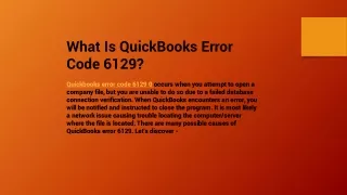 Quickbooks Error code 6129 0