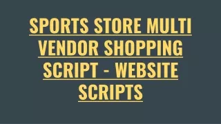 sports store multi vendor shopping script website scripts