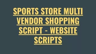 sports store multi vendor shopping script website