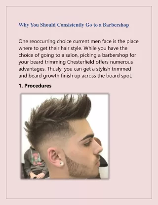 why you should consistently go to a barbershop