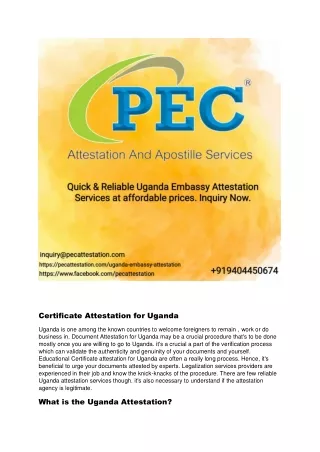Certificate Attestation for Uganda