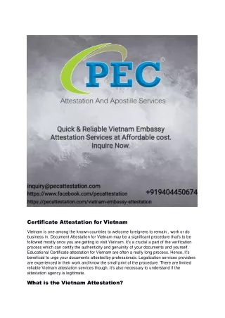 Certificate Attestation for Vietnam