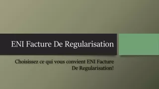 ENI Facture De Regularisation
