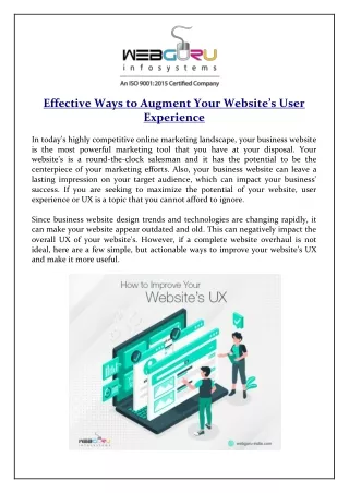 effective ways to augment your website s user