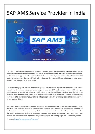 sap ams service provider in india