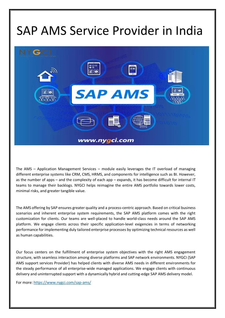 sap ams service provider in india