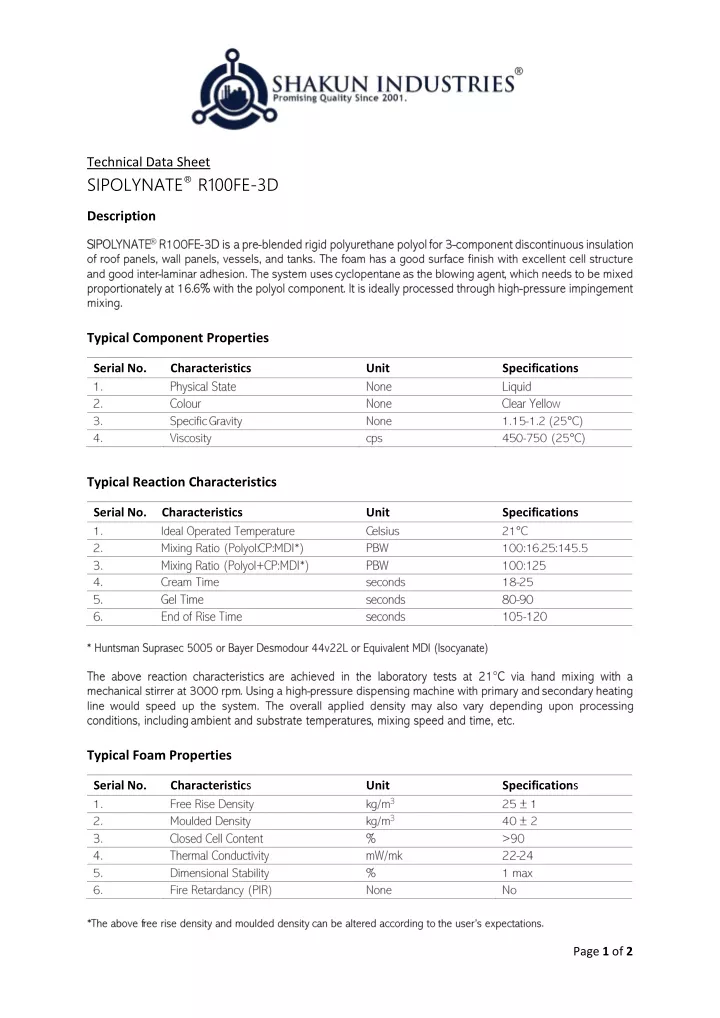 technical data sheet sipolynate r100fe 3d