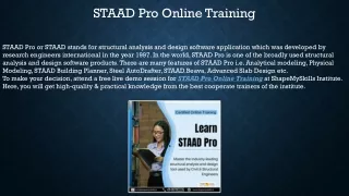 STAAD Pro Online Training