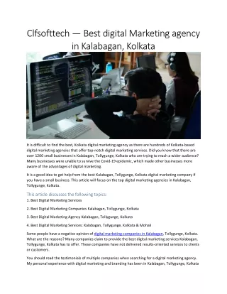 Clfsofttech – Best digital Marketing agency in Kalabagan, Kolkata