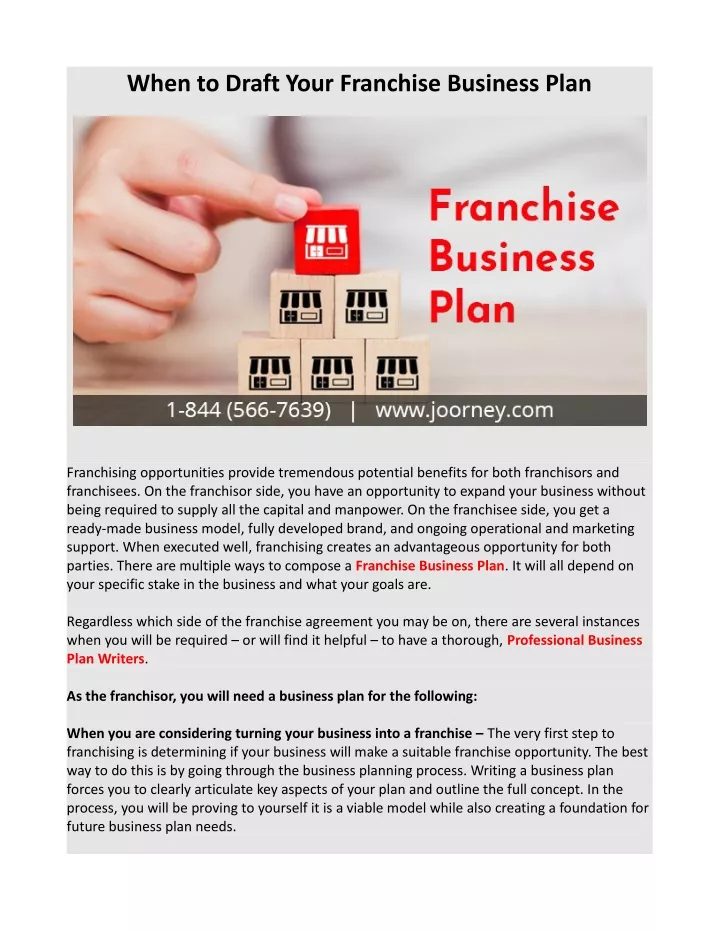 when to draft your franchise business plan