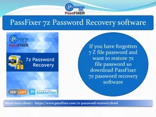 Passfixer 7z password recovery