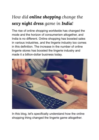 How did online shopping change the sexy night dress game in India