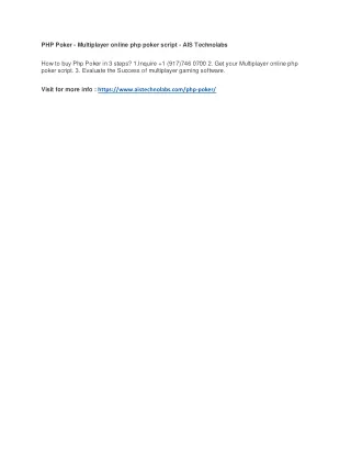 php poker multiplayer online php poker script