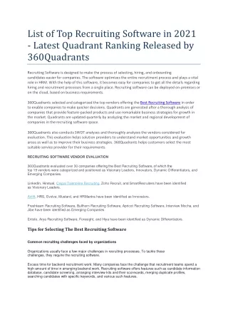 list of top recruiting software in 2021 latest