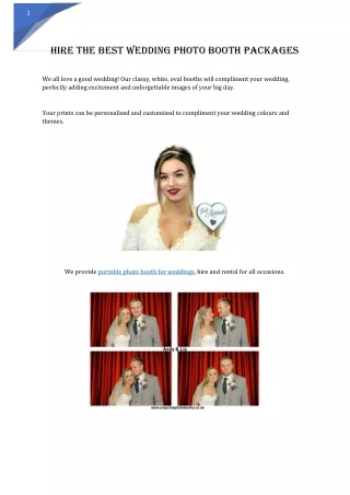 Hire the best wedding photo booth packages