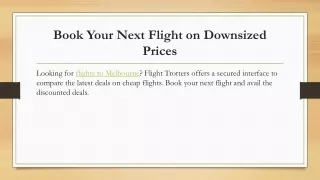 Book Your Next Flight on Downsized Prices -flighttrotters
