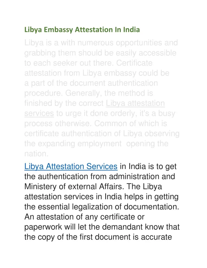libya embassy attestation in india libya