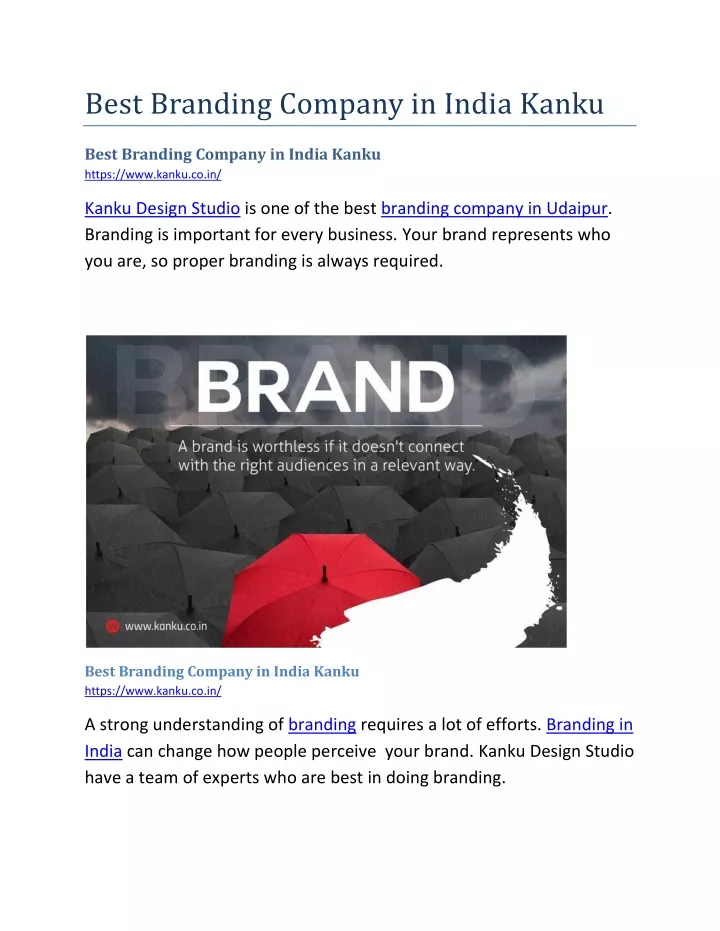 best branding company in india kanku