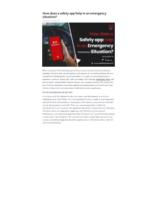 How does a safety app help in an emergency situation?
