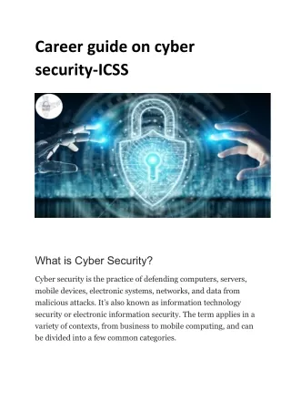 Career guide on cyber security