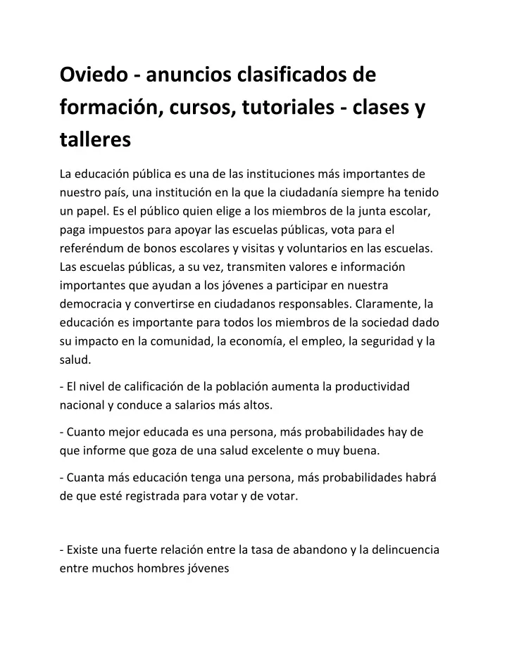 oviedo anuncios clasificados de formaci n cursos