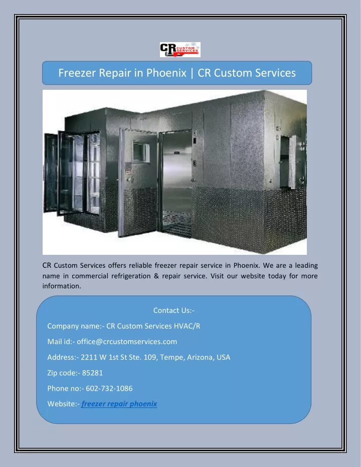 freezer repair in phoenix cr custom services