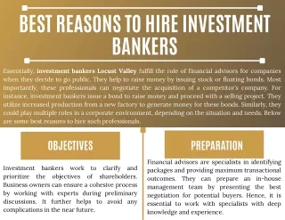 Best Reasons to Hire Investment Bankers