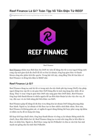 reef finance l g to n t p v ti n i n t reef