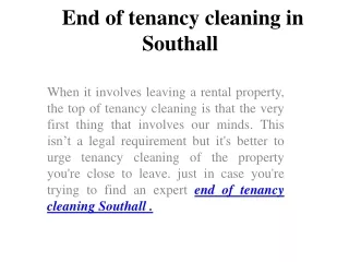 End of tenancy Cleaning southall