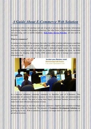 A Guide About E-Commerce Web Solution