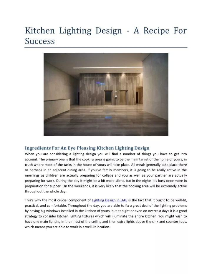 kitchen lighting design a recipe for success