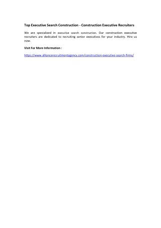 top executive search construction construction