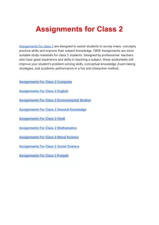 assignments for class 2